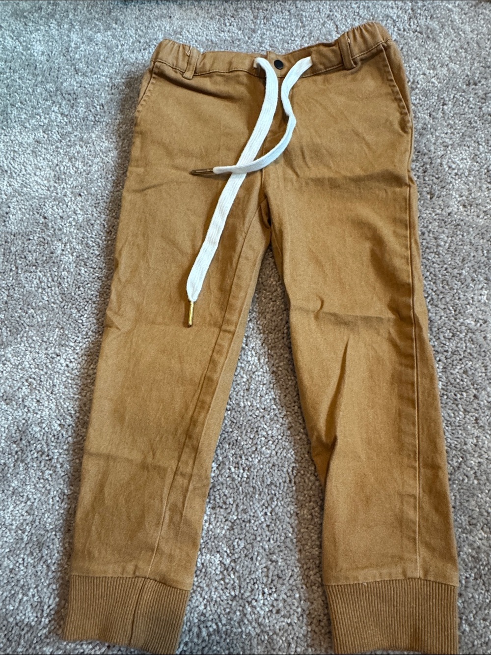 Bay co apparel kids Casual Drawstring Jogger Pants in Caramel Brown